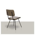 Moderne schoolstoel met zwart gepoedercoat onderstel Van Tafel