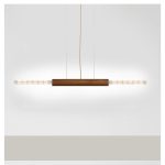 houten vintage langwerpige hanglamp Van Tafel