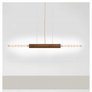 houten vintage langwerpige hanglamp Van Tafel