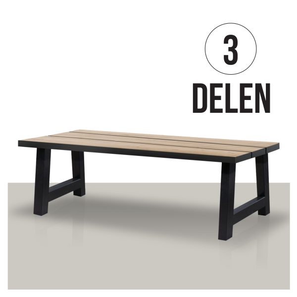 Eikhouten-eettafel-3-delen-blad-met-zwarte-rand-metalen-A-poot