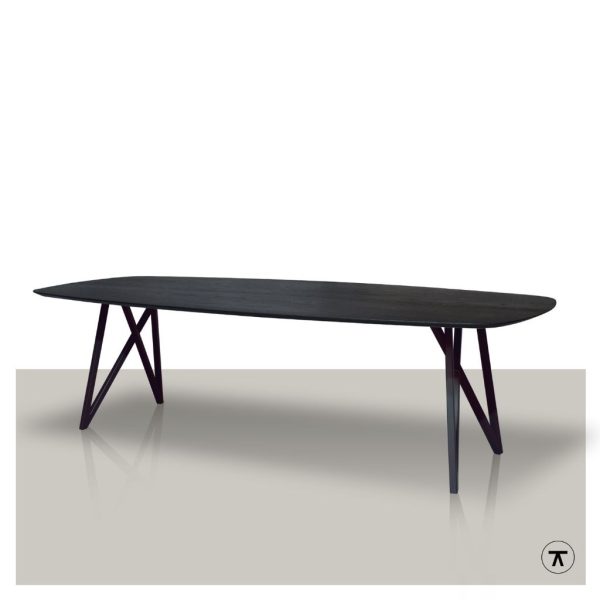 Craft-Fins-Ovale-eettafel-met-gekruisd-metalen-ondersel-zwart