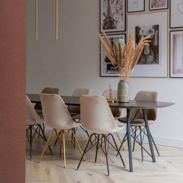 Fins ovale tafel Steel