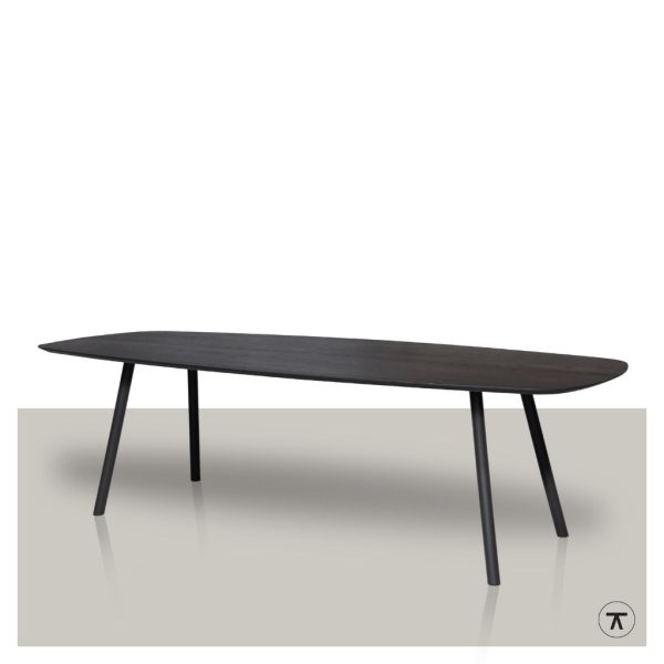 Rond-Fins-Ovale-eettafel-met-ronde-poot-zwart