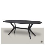 Slim-eikenhouten-plat-ovale-eettafel-verjongd-met-elegant-eiken-onderstel-zwart