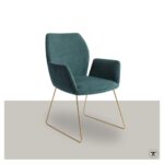 Stoel Misaki - groen met trapeze onderstel