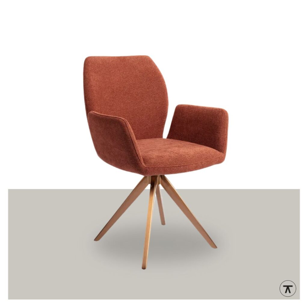 Stoel Misaki in terra kleur met draaipoot