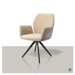 Misaki eetkamerstoel met zwarte draaipoot
