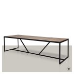 Tuintafel met rank metalen onderstel