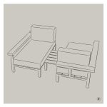 Domino dubbele loungebank met tafeltje