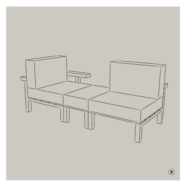 Loungebank Domino 2 zits met een hocker tussenin