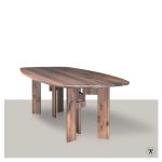 Vooraanzicht van Fins ovale tafel Tilt (notenhout)