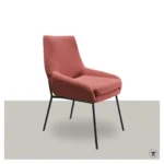 Stoel Zit warm rood met lage armleuningen