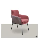 Stoel Zit warm rood in stof en leer