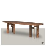 Fins ovale tafel Tilt in notenhout