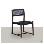 Kuwana Tuinstoel Indigo Weave - Espresso wood