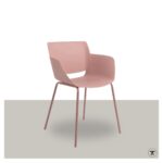 Tuinstoel Koto in de kleur Clever Pink met een inkeping in de rugleuning