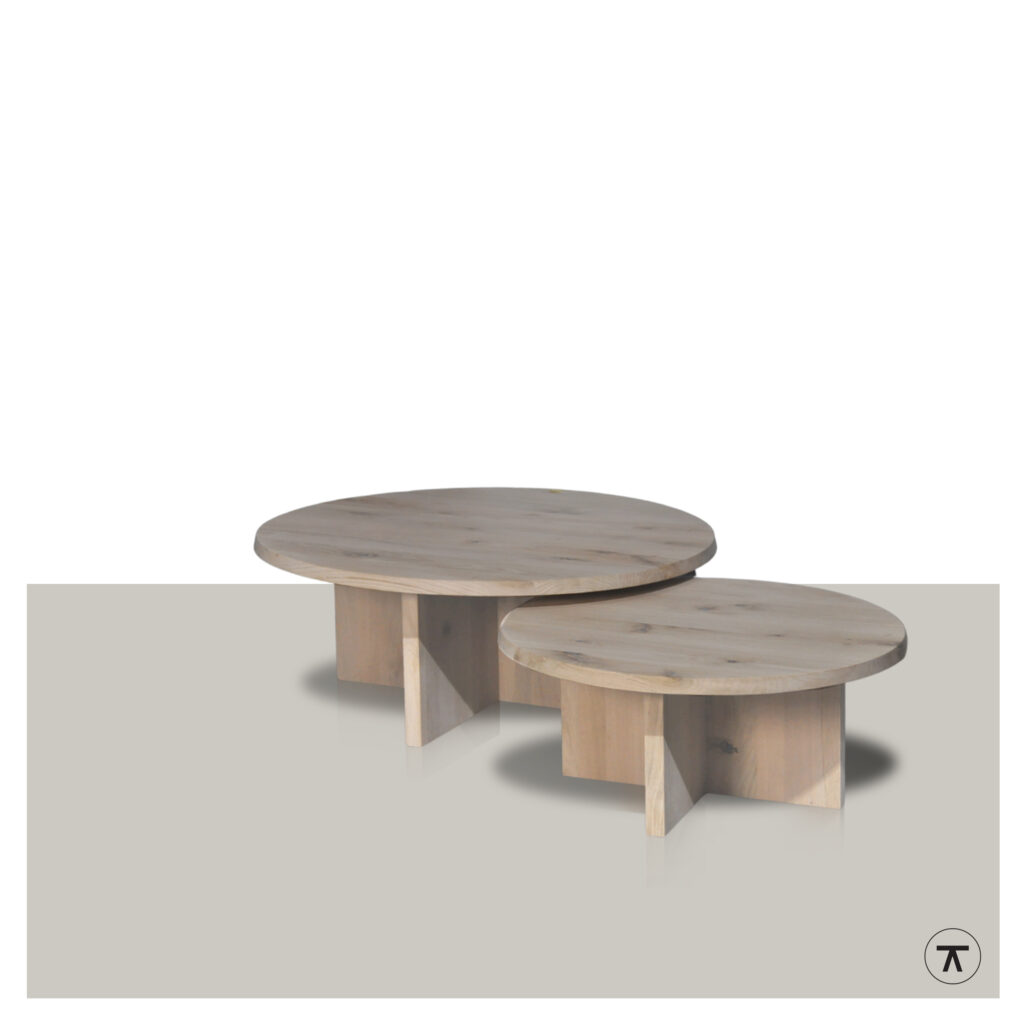 Ronde salontafels Oord in 2 verschillende hoogtes