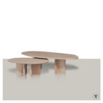 Kiezelvormige salontafels Rhodee in 2 verschillende afmetingen