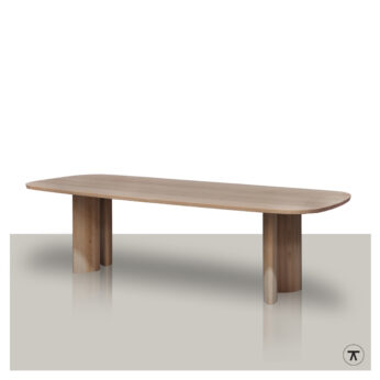 Deens ovale tafel Leaf met ovale kolom poten