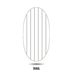 Lijntekening ovale tuintafel van Padoukhout