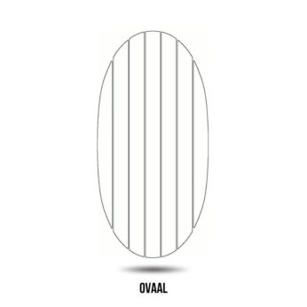 Lijntekening ovale tuintafel van Padoukhout