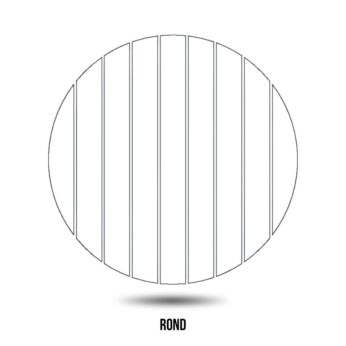Lijntekening ronde tuintafel van Padoukhout