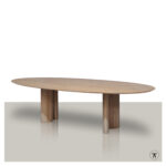 Ovale tafel Lef met ovale kolom poten