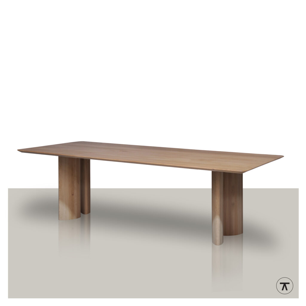 Rechthoekige tafel Los met ovale kolom poten