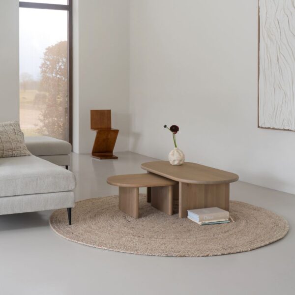 Plat ovale salontafel Snow