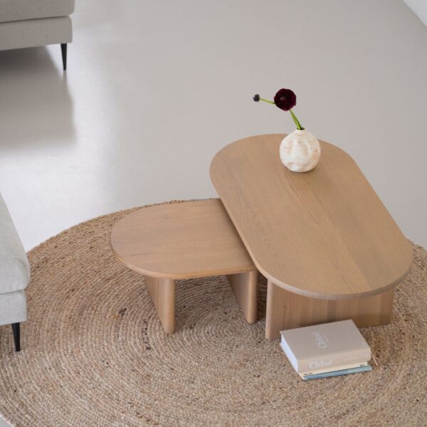Plat ovale salontafel Snow