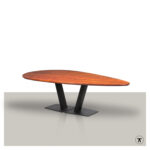 Organische tuintafel Duka van Padoek hout met metalen V onderstel