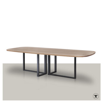 Deens ovale tafel Groen met metalen onderstel