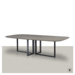 Fins ovale tafel Hest met metalen onderstel