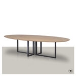 Ovale tafel Liek met metalen onderstel