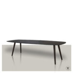 Deens ovale tafel Taps met spitse houten poten