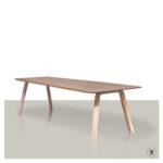 Rechthoekige tafel Melis met spitse houten poten