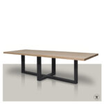 Rechthoekige tafel Everglade met metalen plat kruis onderstel