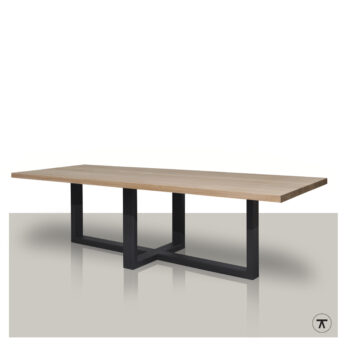 Rechthoekige tafel Everglade met metalen plat kruis onderstel