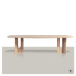 Fins ovale tafel Hannah zijaanzicht