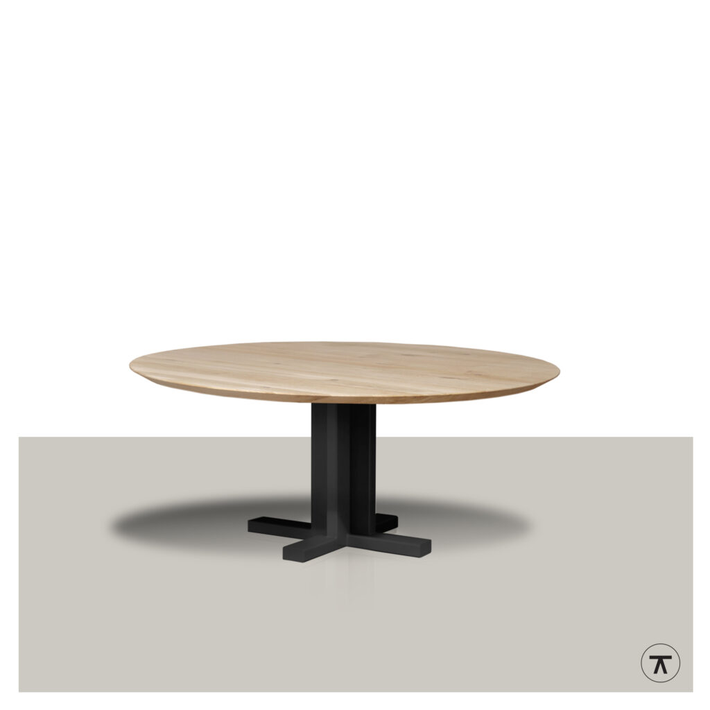 Ronde tafel Raux met metalen teen onderstel