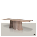 Rechthoekige tafel Vorbanoza met golvend houden onderstel