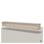 TV-kast Dudok met 4 kleppen zwevend - in blank eiken