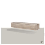 TV-kast Groove met 2 kleppen in blank eiken zwevend