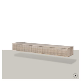 TV-kast Groove met 3 kleppen in blank eiken zwevend