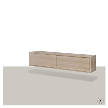 TV-kast Ronda met 2 kleppen in blank eiken zwevend