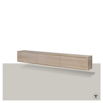 TV-kast Ronda met 3 kleppen in blank eiken zwevend