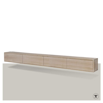 TV-kast Ronda met 4 kleppen in blank eiken zwevend