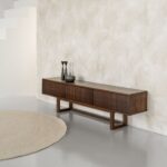 TV-kast Groove met houten onderstel