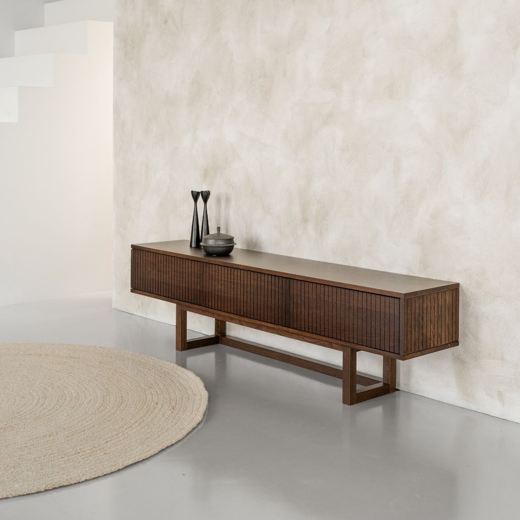 TV-kast Groove met houten onderstel