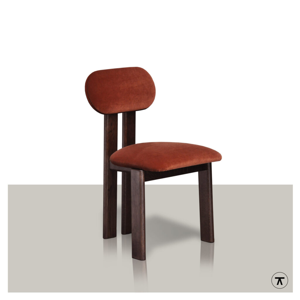 Houten eetkamerstoel Wendy met terra zitting